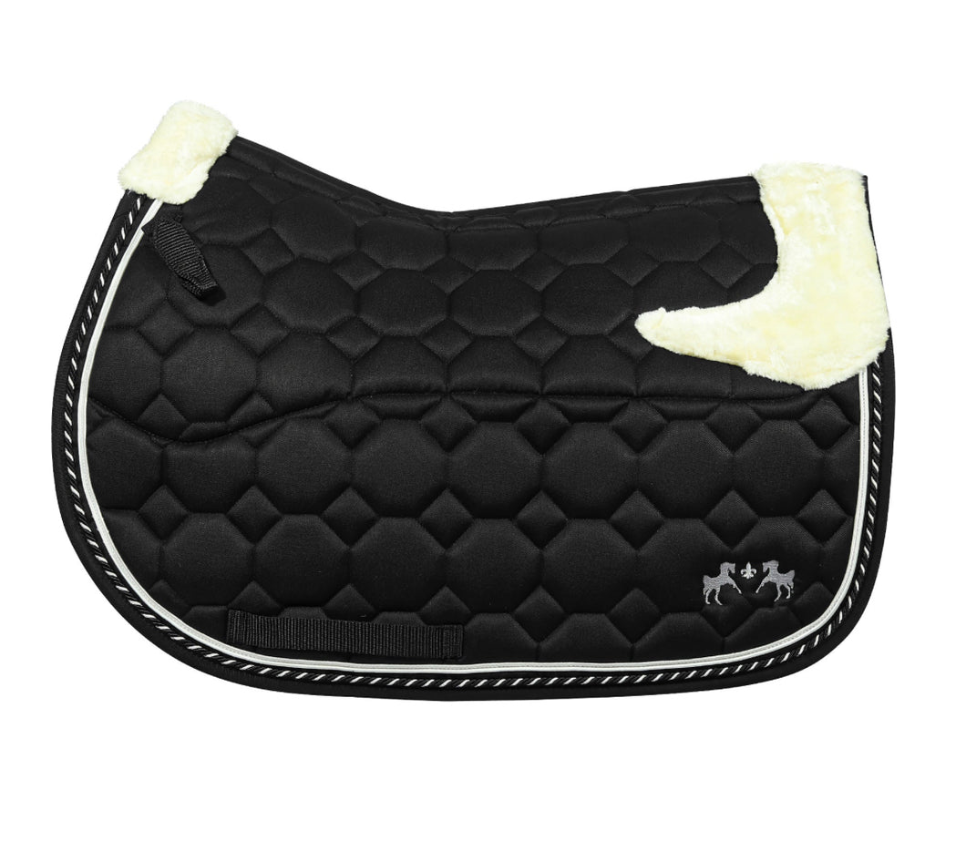 EQUINE COUTURE LUXE SADDLE PAD WITH WHITE SHERPA FLEECE LINING