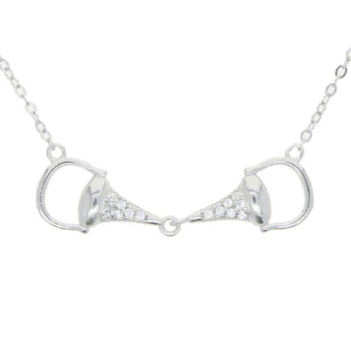 AWST INT'L  STERLING SILVER & CZ SNAFFLE BIT NECKLACE