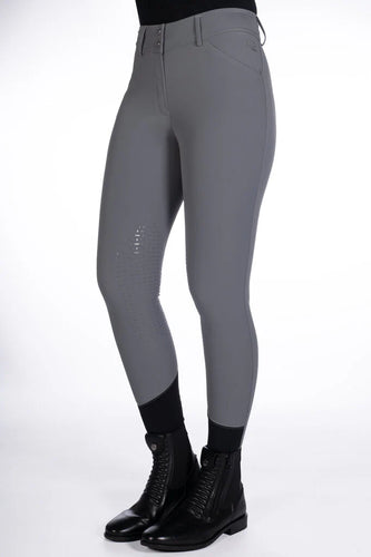 HKM Tampa- Silicone Knee Patch Riding Breeches grey